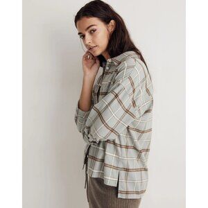 Madewell Womens Plaid Flannel Long-Sleeve Boxy Shirt S